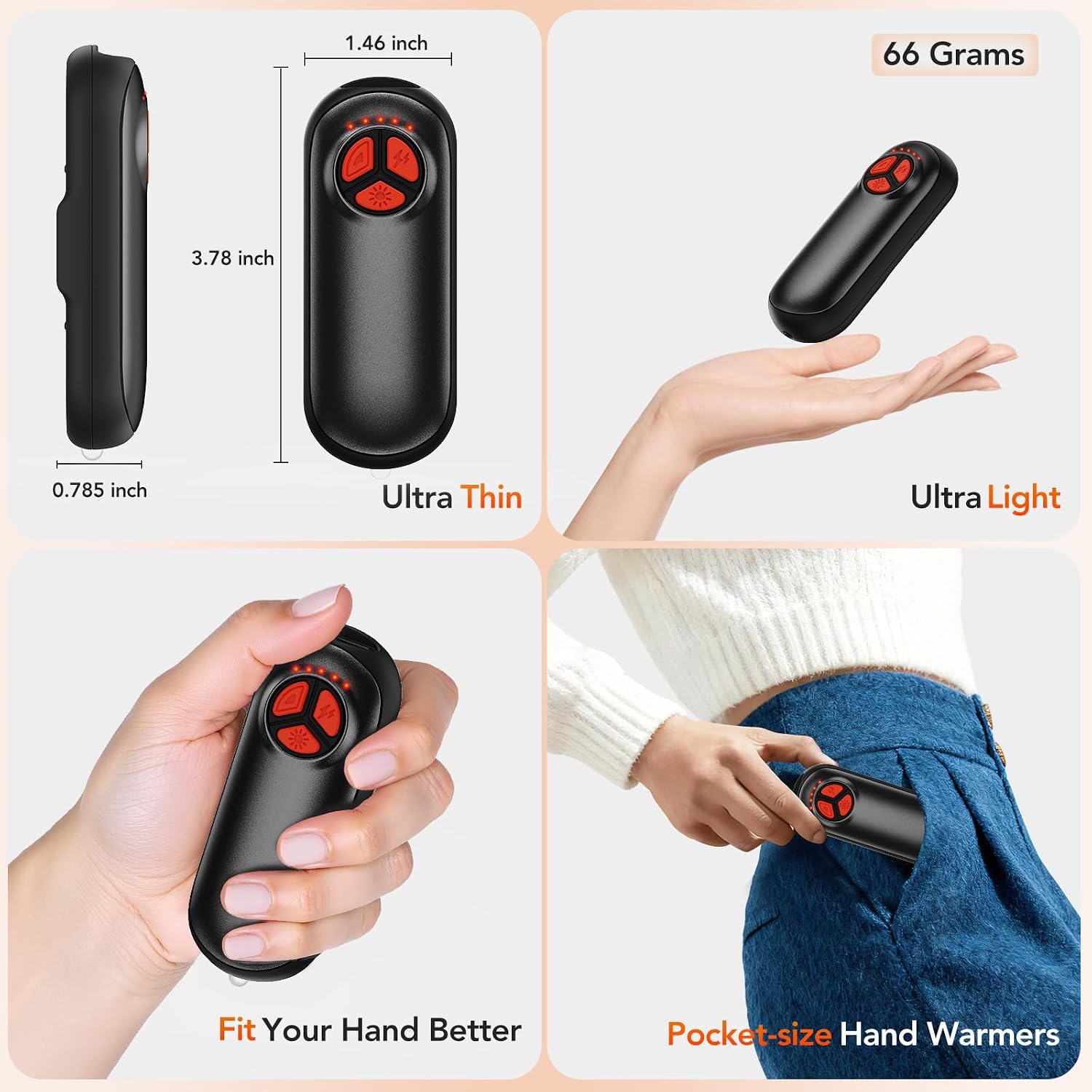 Detalle de DAXIMMC Rechargeable Hand Warmers 2-Pack