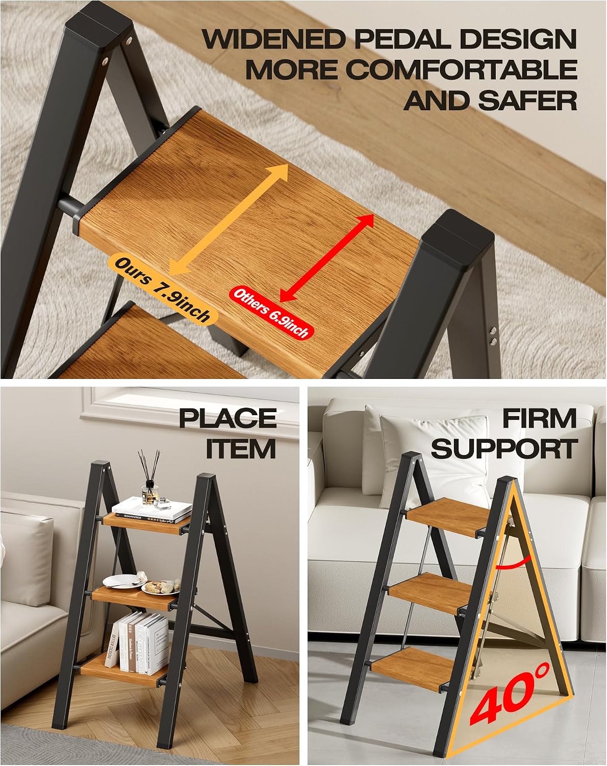 Detalle de Taranta Folding Step Stool, Aluminum