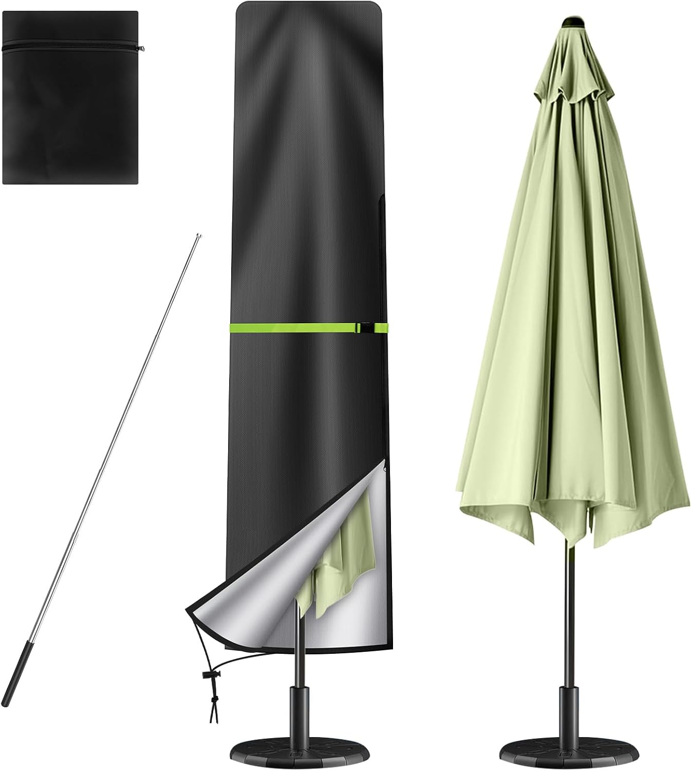 Detalle de Ainiv parasolhoes van 210D Oxford, waterdicht en UV-werend, 190 cm