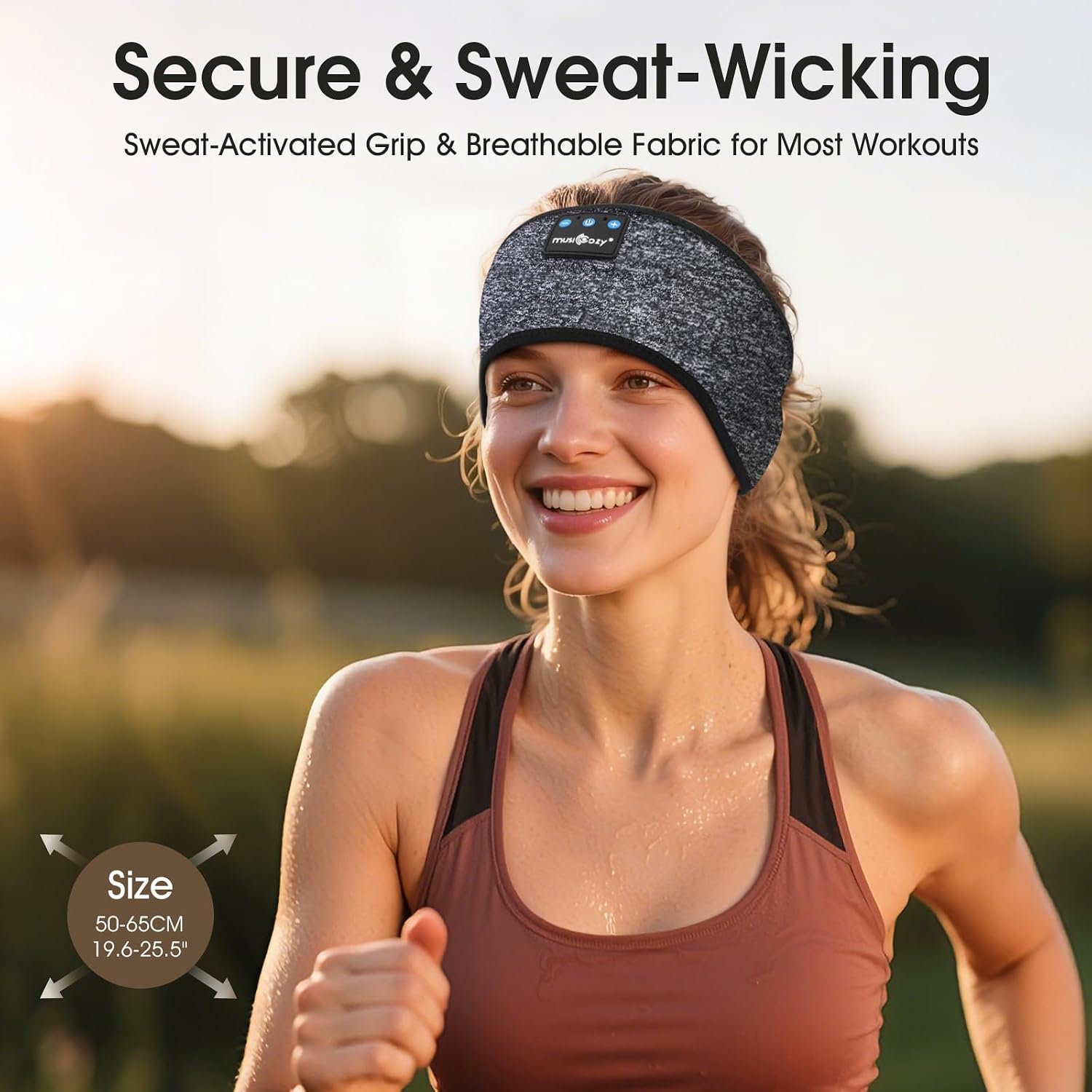 Detalle 2 de MUSICOZY Sleep Headphones Headband 16H