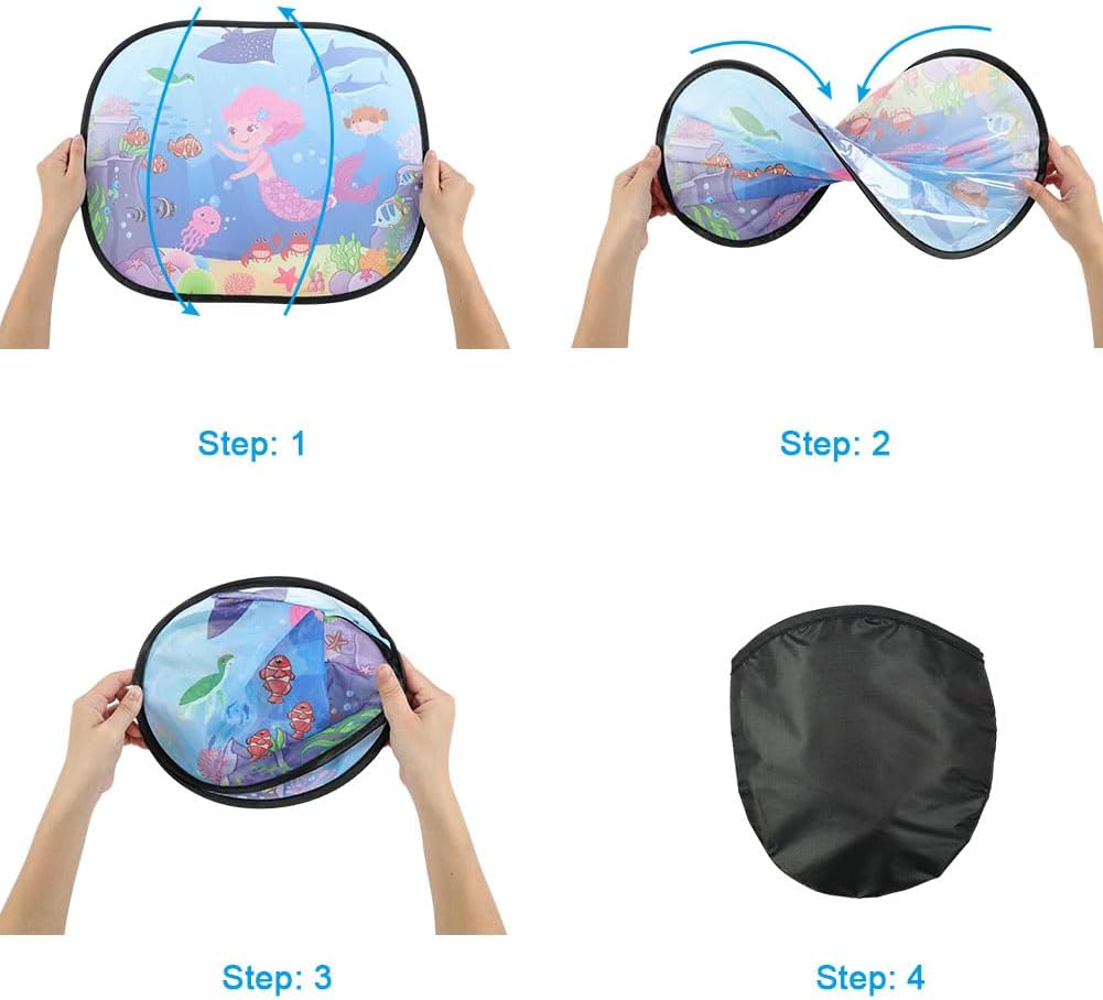 Detalle de URAQT Car Sun Cover (Sirena) – 2 x 44x36 cm Rear Window Sunshades for Babies and Pets