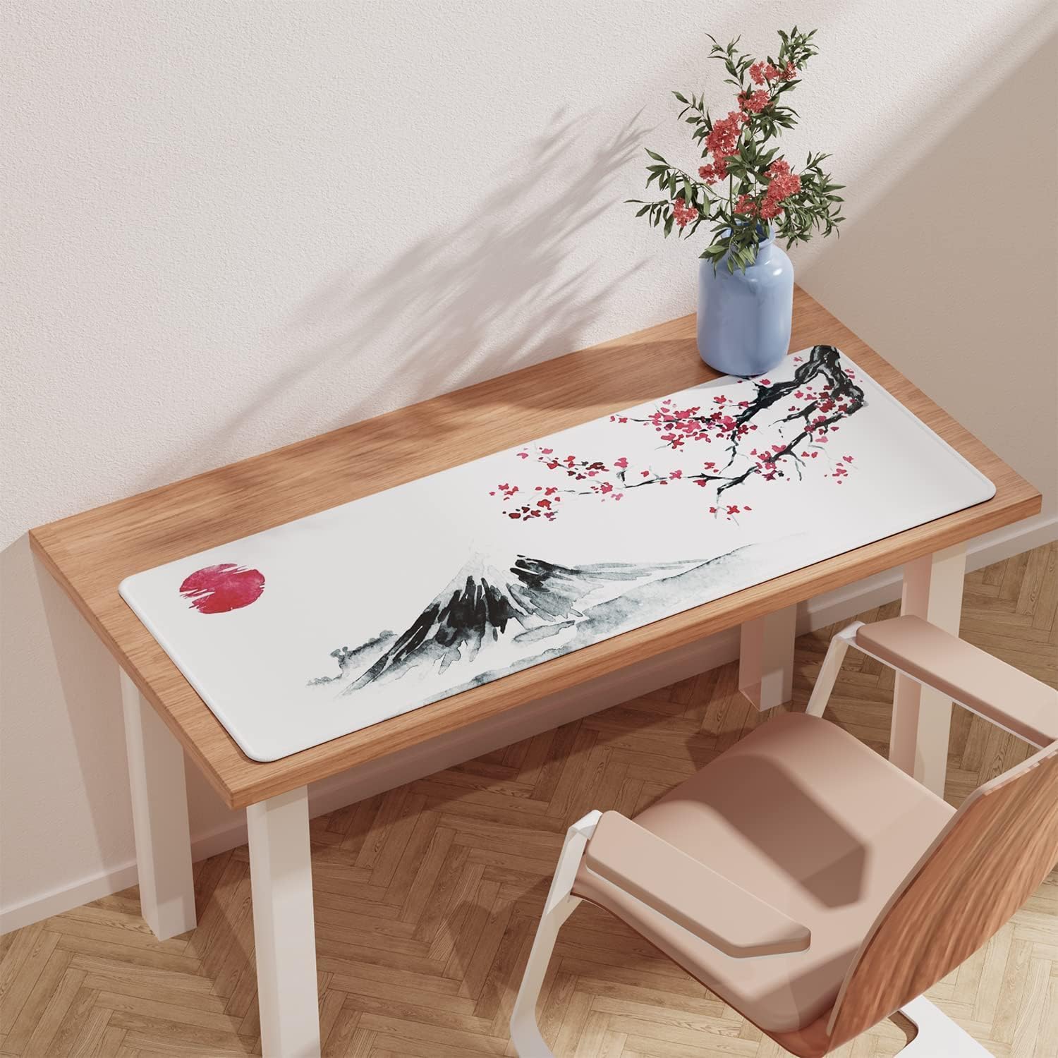 Thumbnail 2 de EFISH Japanese Cherry Blossom White Extended XL Mouse Pad (31.5 × 11.8 inches)