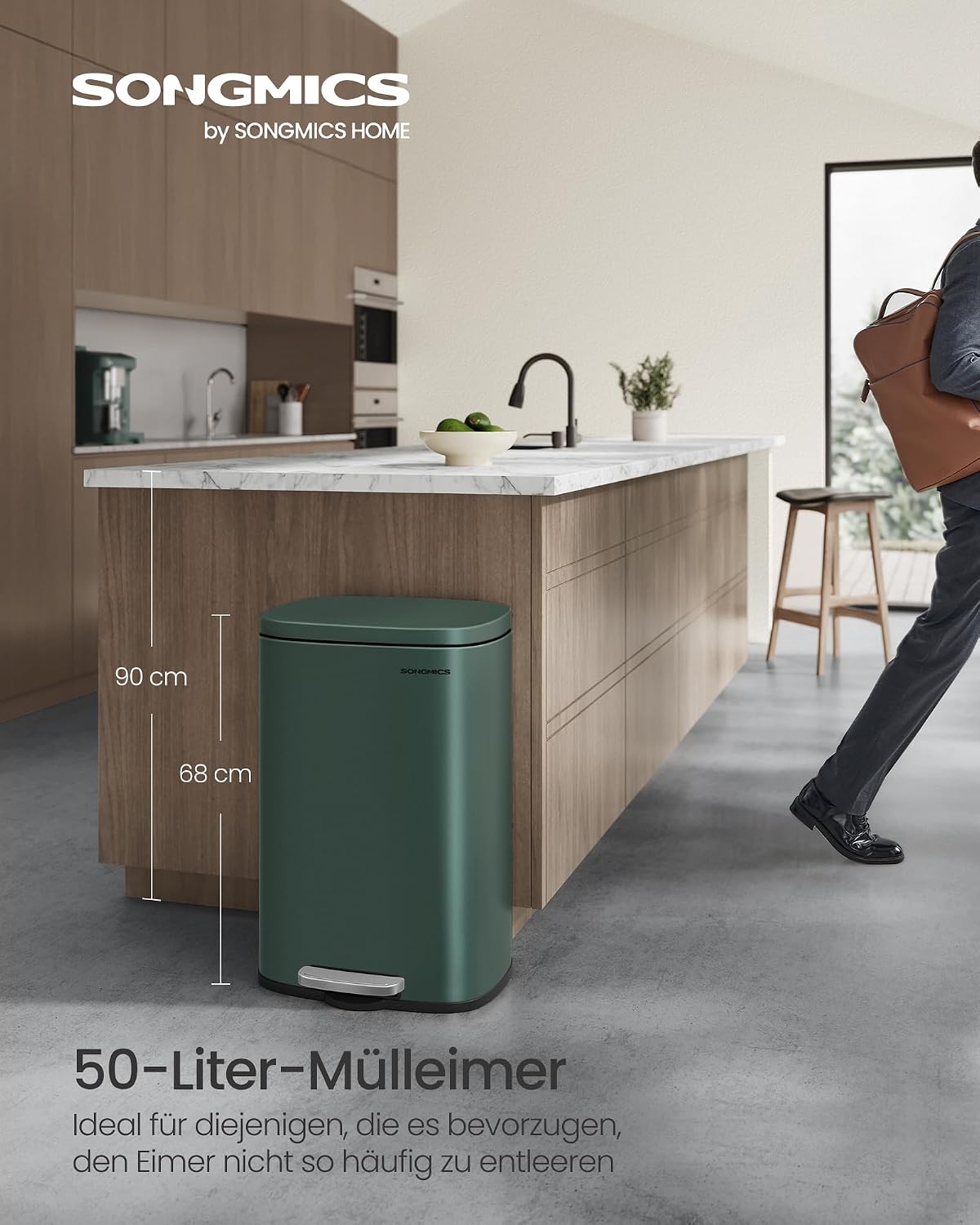 Detalle de Mülleimer Küche SONGMICS LTB050C02 50 Liter
