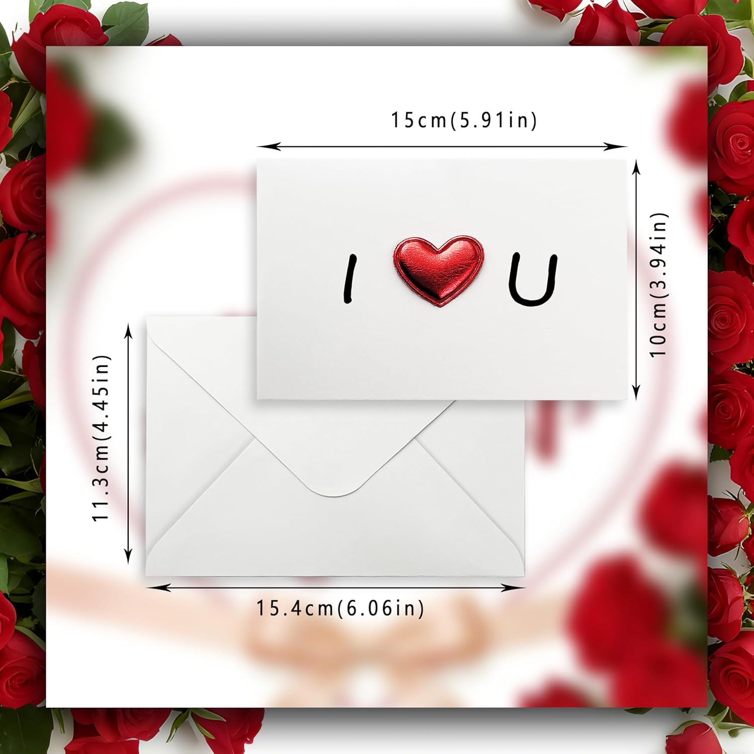 Thumbnail 1 de Xcdhemde 4 Biglietto D'auguri D'amore - 10x15 cm, 2 design 'I Love You' e 'Love' con 4 bustine