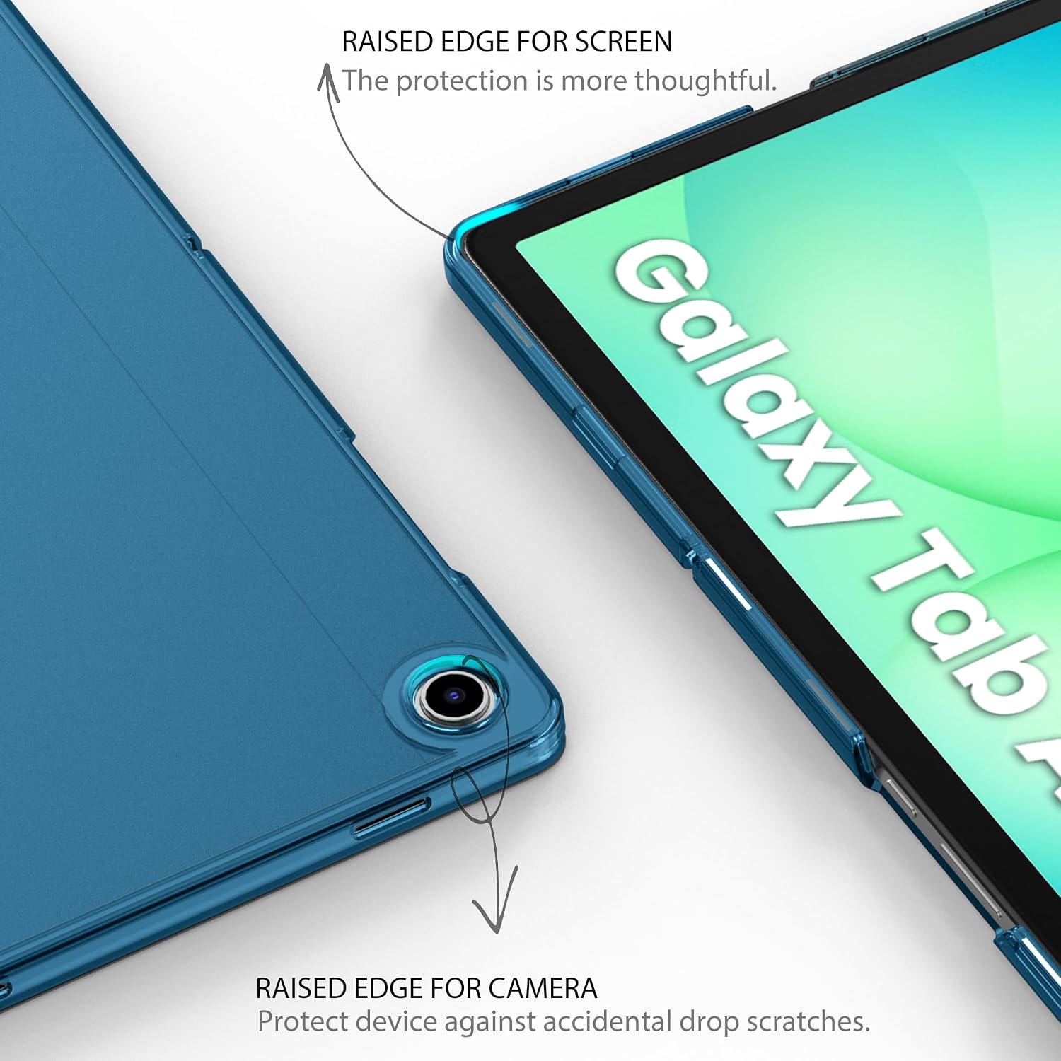 Detalle 2 de CACOE Case for Samsung Galaxy Tab A11+ Plus 11 Inch 2025 (SM-X236B/SM-X230) – Ultra Thin Translucent Matt Back Cover in Peacock Blue