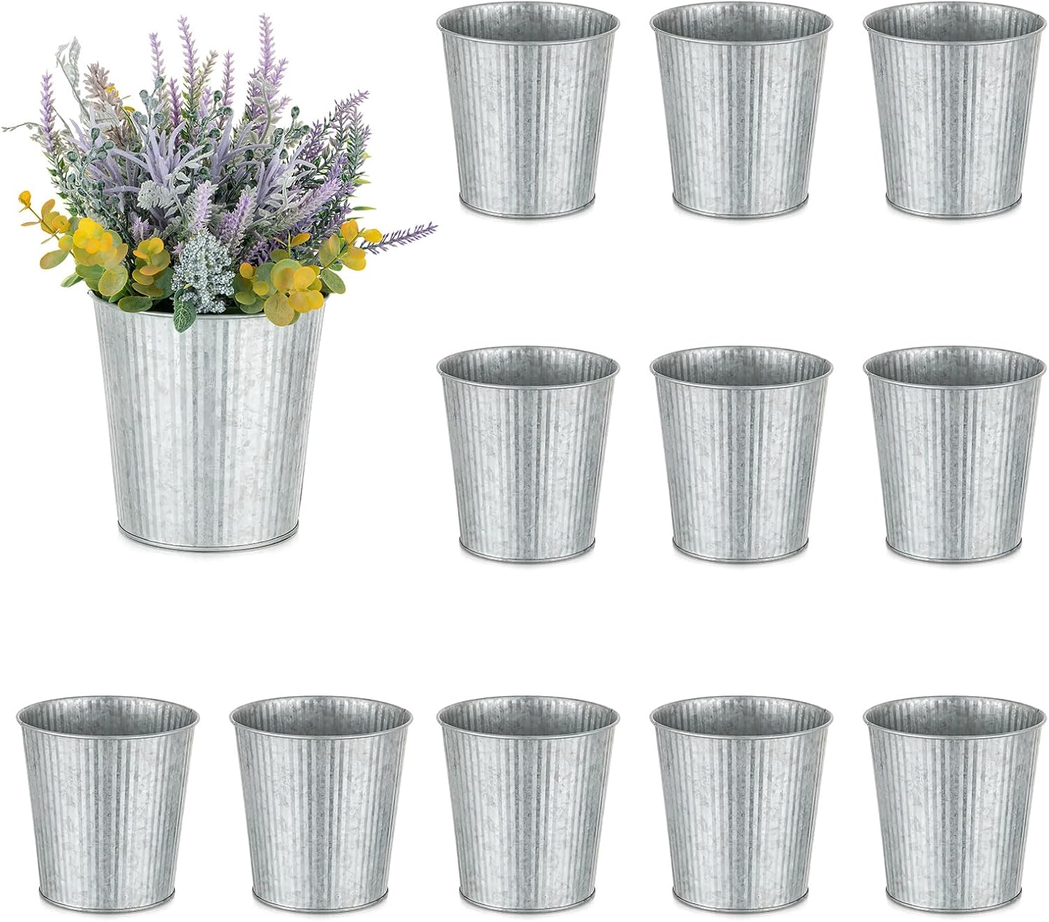 Detalle de NUPTIO 13 cm Rustic Metal Planters 12 Pack