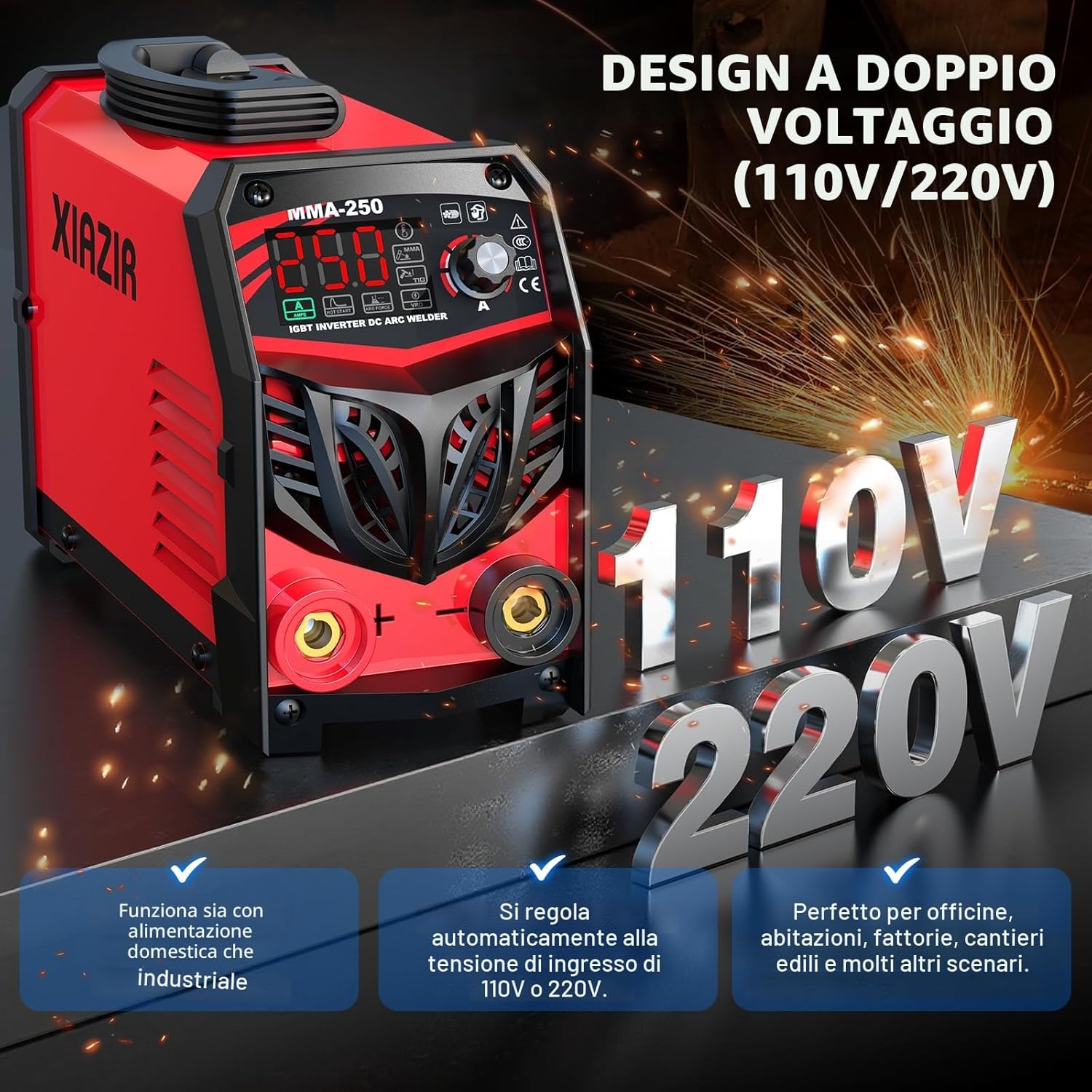 Thumbnail 2 de XIAZIR Saldatrice 250A 220V con display LED