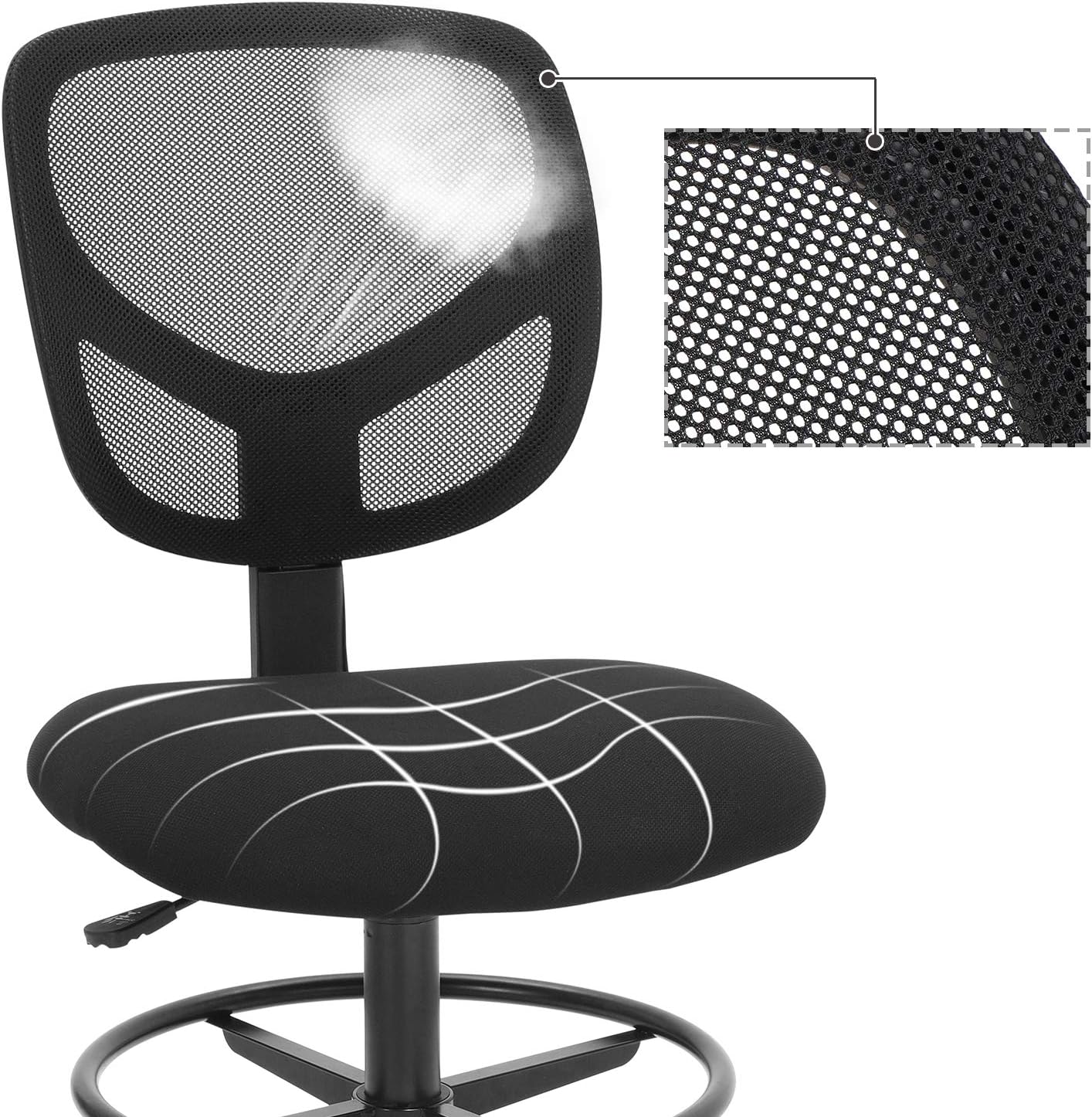 Thumbnail 6 de SONGMICS OBN15BK Sedia a rete ergonomica 120 kg