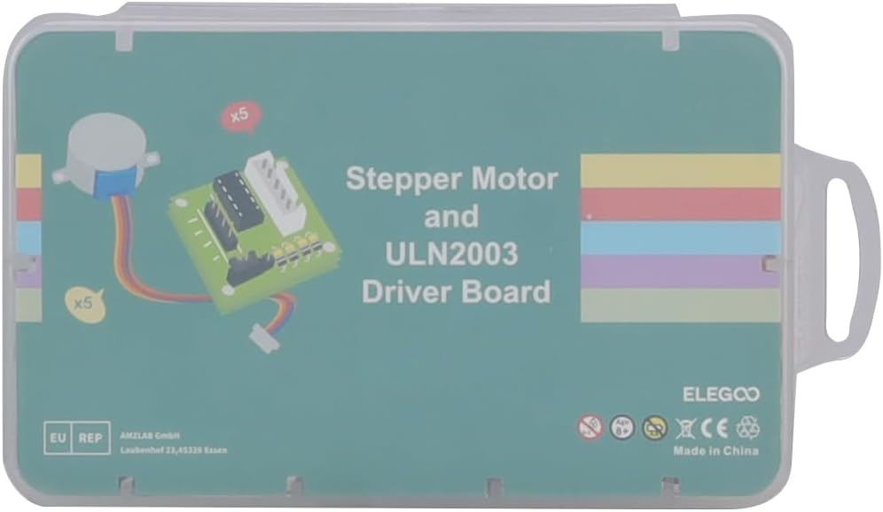 Detalle 2 de ELEGOO Kit Driver Motore Passo-passo 5V 28BYJ-48 ULN2003 – 5 Driver + 5 Motori per Arduino e Raspberry Pi