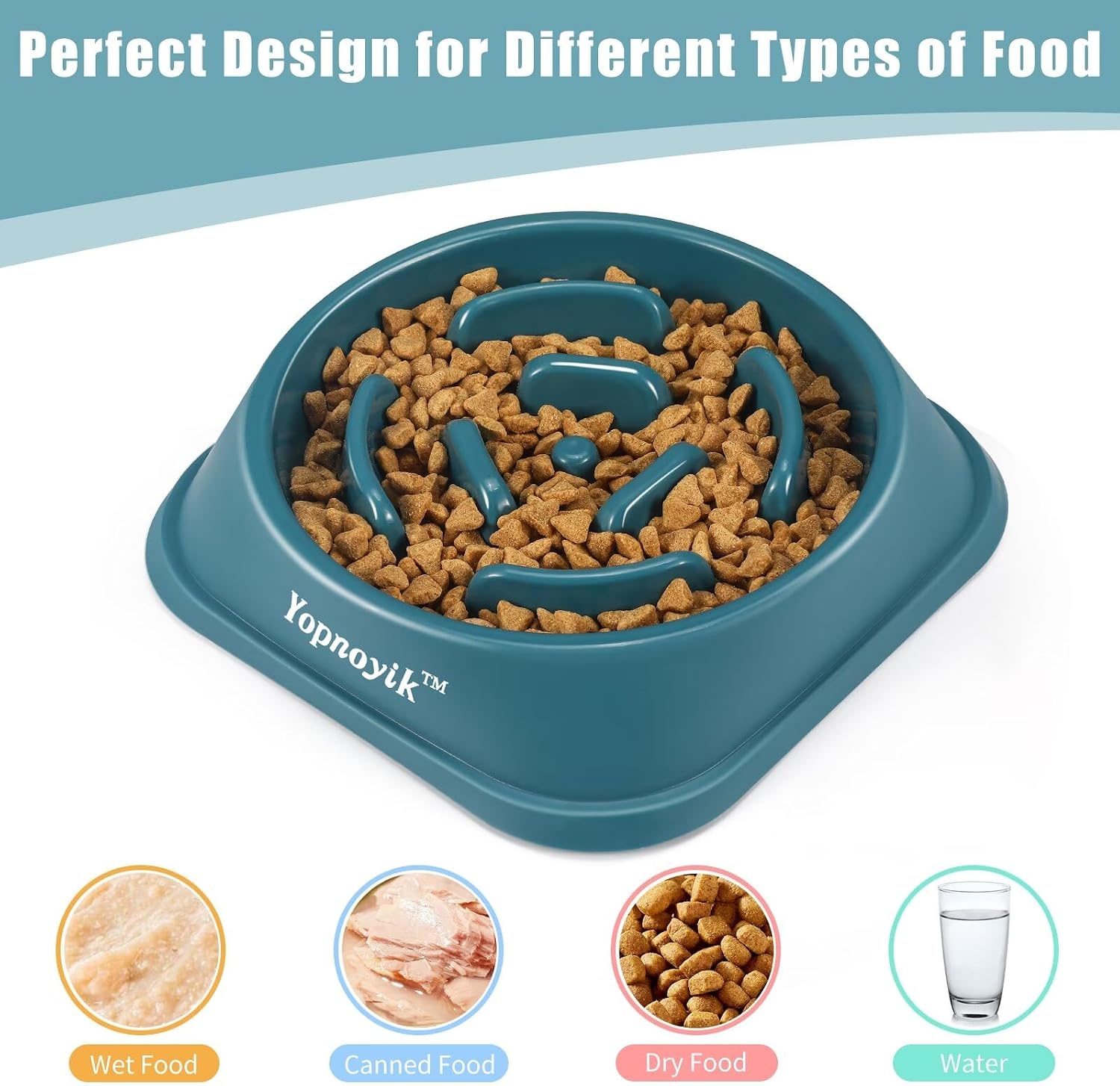 Detalle de Yopnoyik slow feeder - b1 Slow Feeder Dog Bowls, 2-Pack, Non-Slip