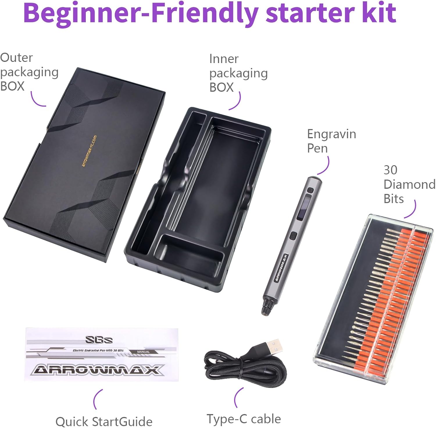 Thumbnail 6 de ARROWMAX Mini Engraving Pen 30 Bits