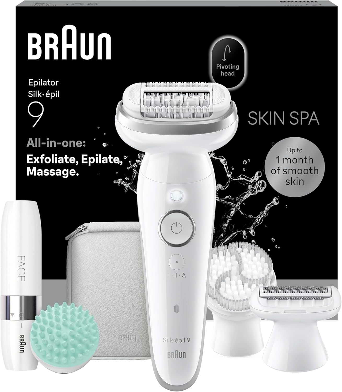 Braun Silk·épil 9 SkinSpa epilator with pivoting head