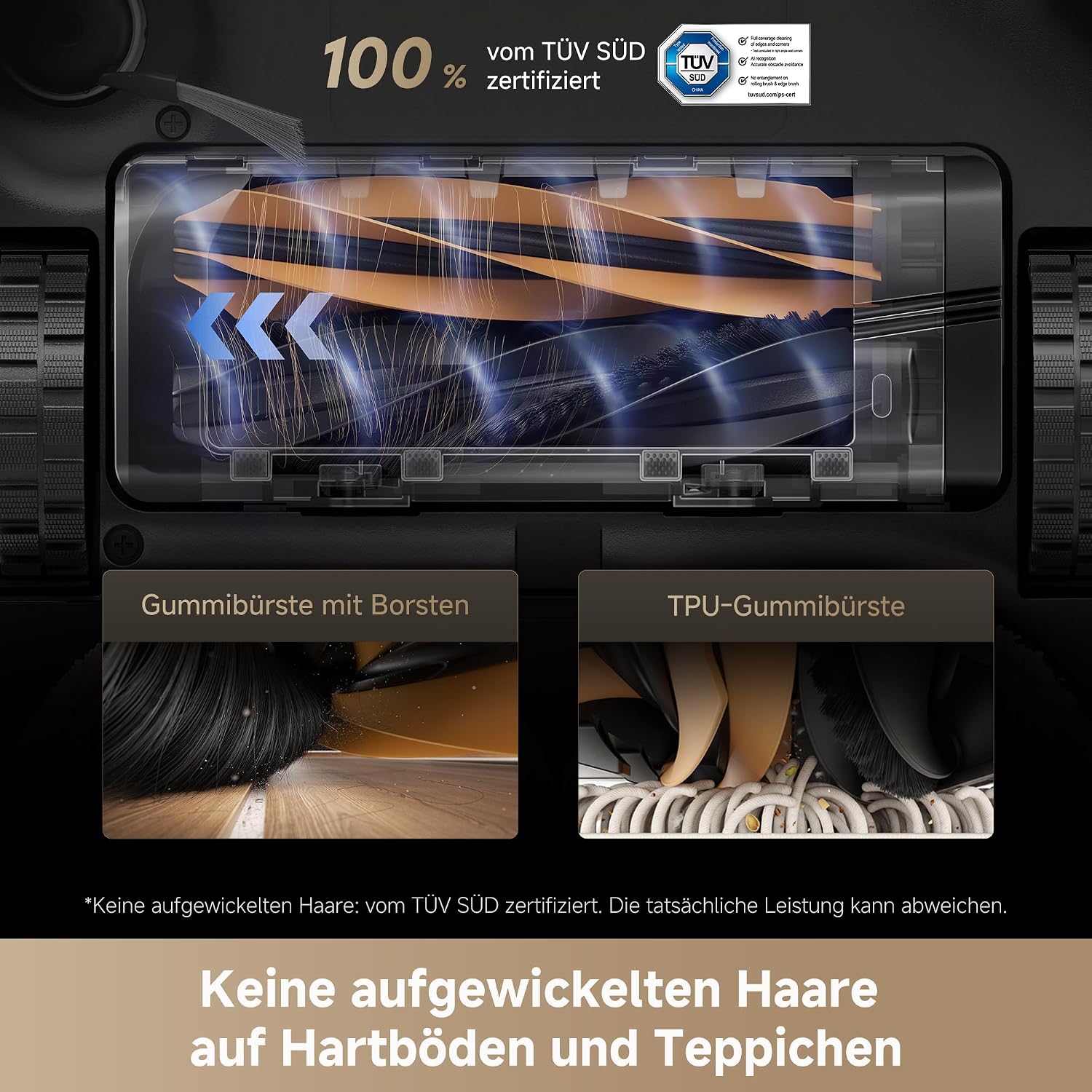 Detalle 2 de dreame L40s Pro Ultra Saugroboter – Selbstreinigender Wischmopp, 19.000 Pa Saugkraft und 100% Detangling DuoBrush