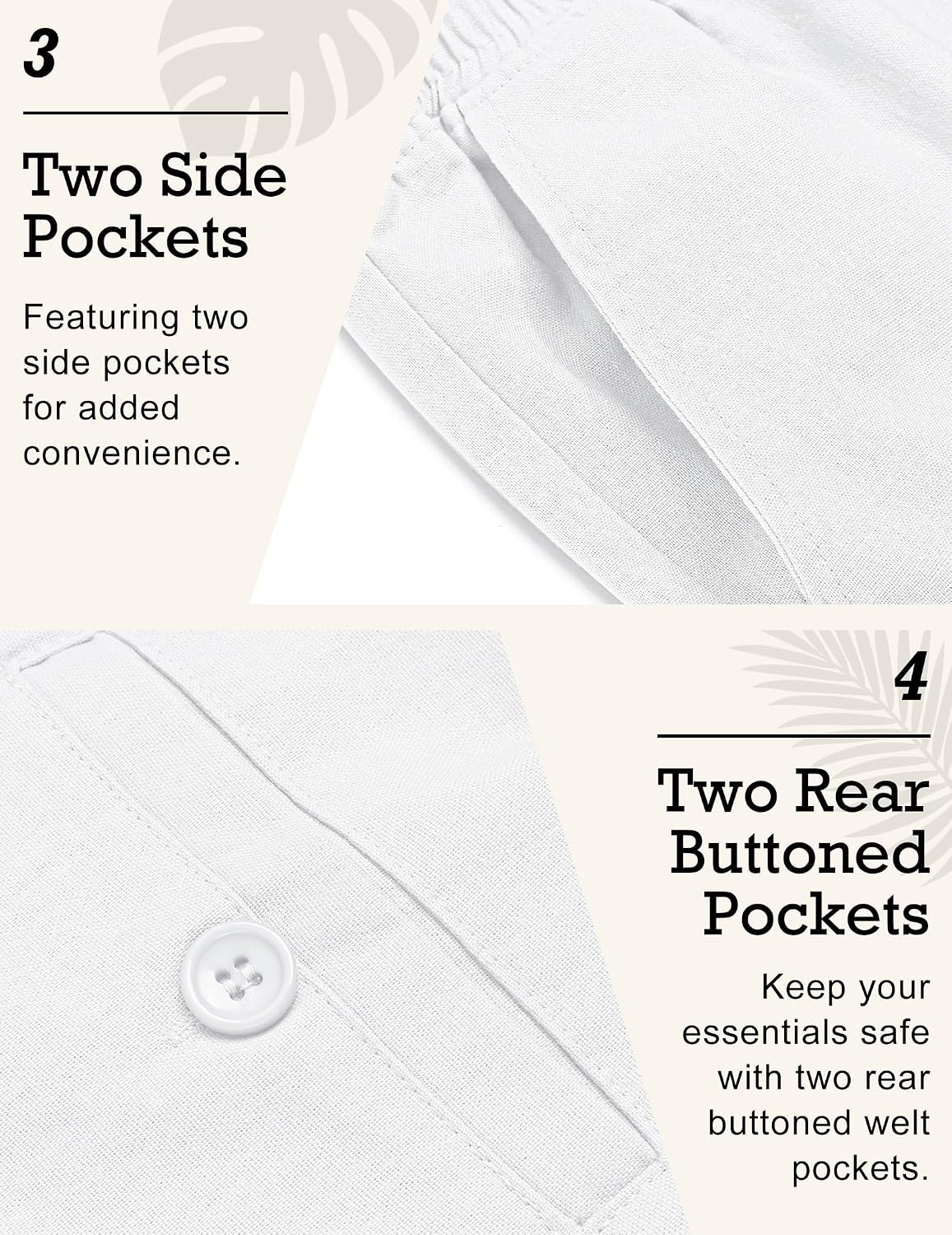 Thumbnail 5 de COOFANDY Men's Linen Pants: Lightweight, Relaxed-Fit Beach-Ready Trousers