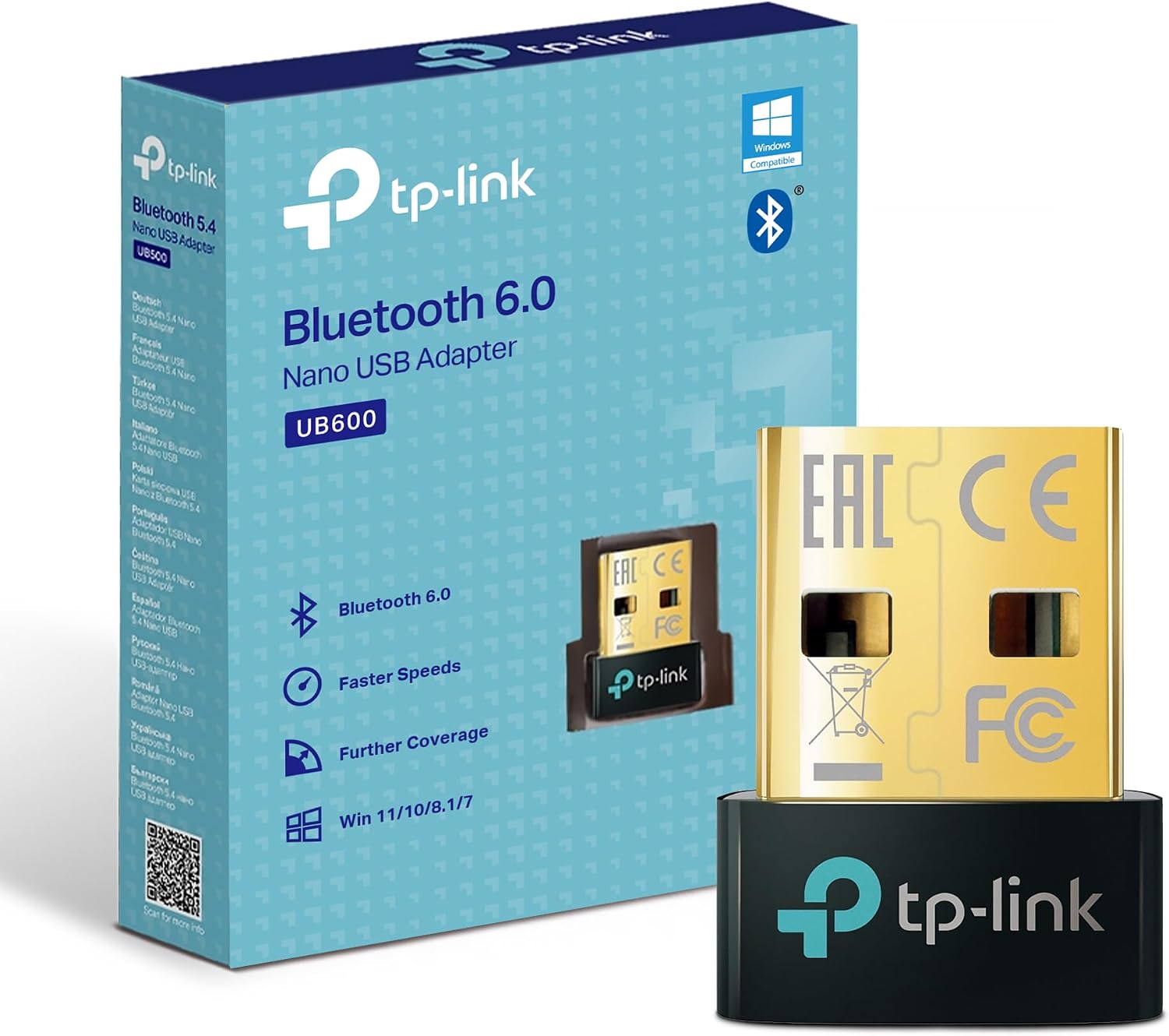 Detalle de TP-Link UB600 Bluetooth 6.0 USB Adapter (Nano dongle) for PC & laptops
