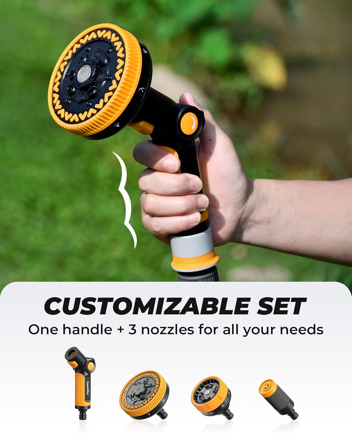 Thumbnail 1 de RAINPOINT Multi-Garden Hose Spray Gun with 3 Detachable Nozzles
