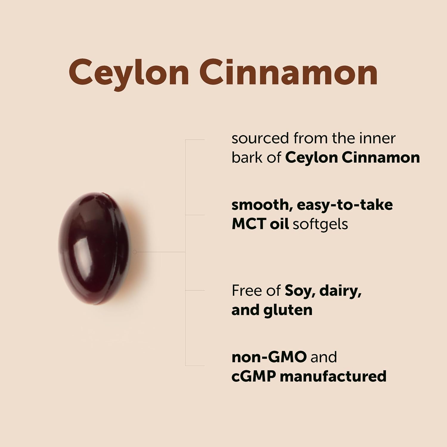 Detalle de Micro Ingredients Ceylon Cinnamon Softgels, 300 Softgels