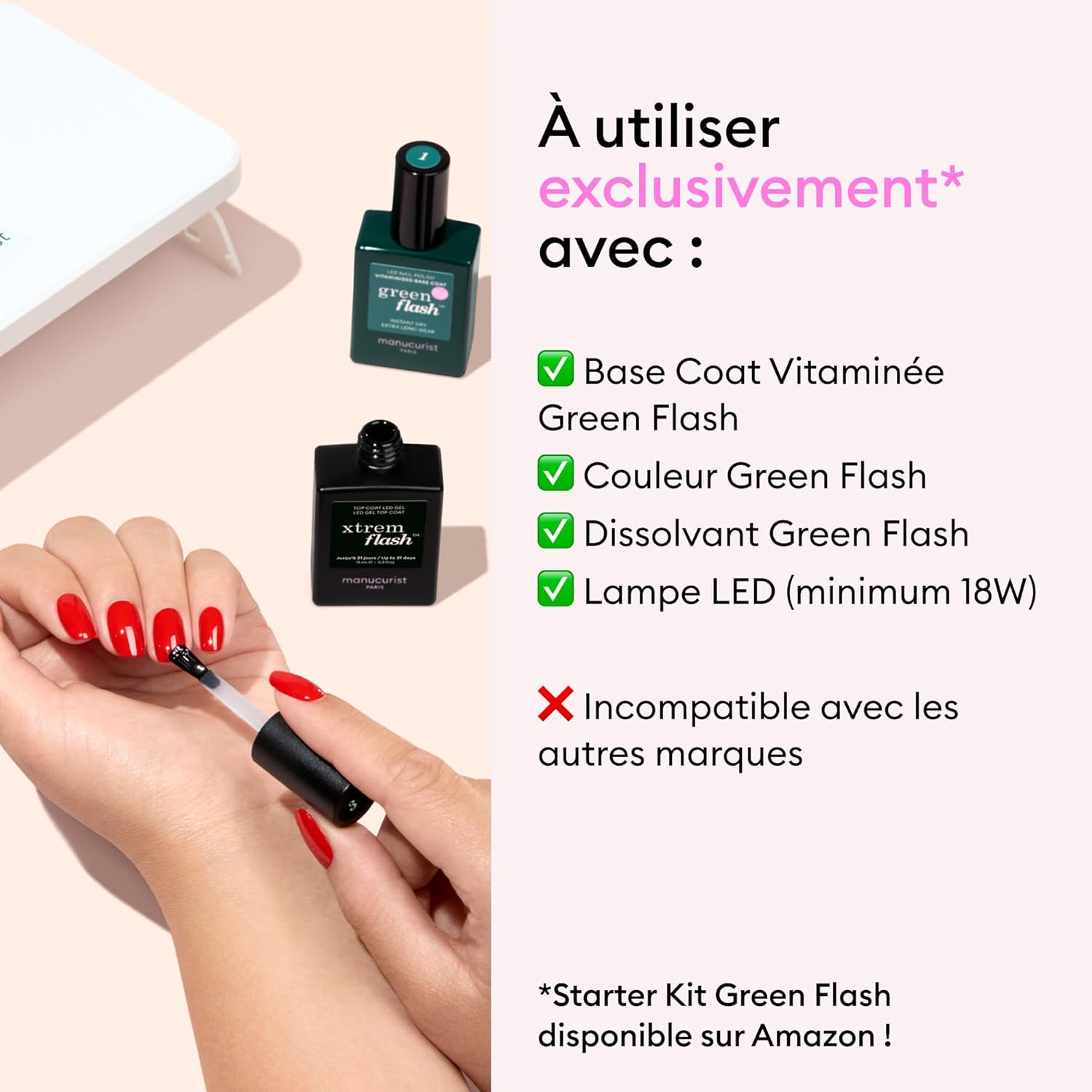 Thumbnail 4 de Manucurist Top Coat Gel Semi Permanent Xtrem Flash Longue Durée – Gel UV sans TPO pour Green Flash