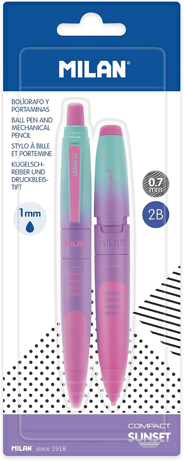 Detalle 1 de MILAN 64183 schrijfset met balpen en Compact Sunset-vulpotlood