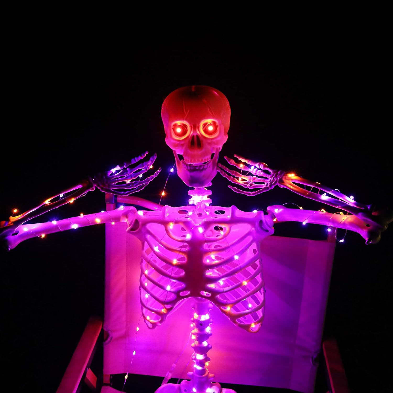 Thumbnail 6 de Starweeks Starweeks-102-FT 135 cm Light-Up Poseable Halloween Skeleton