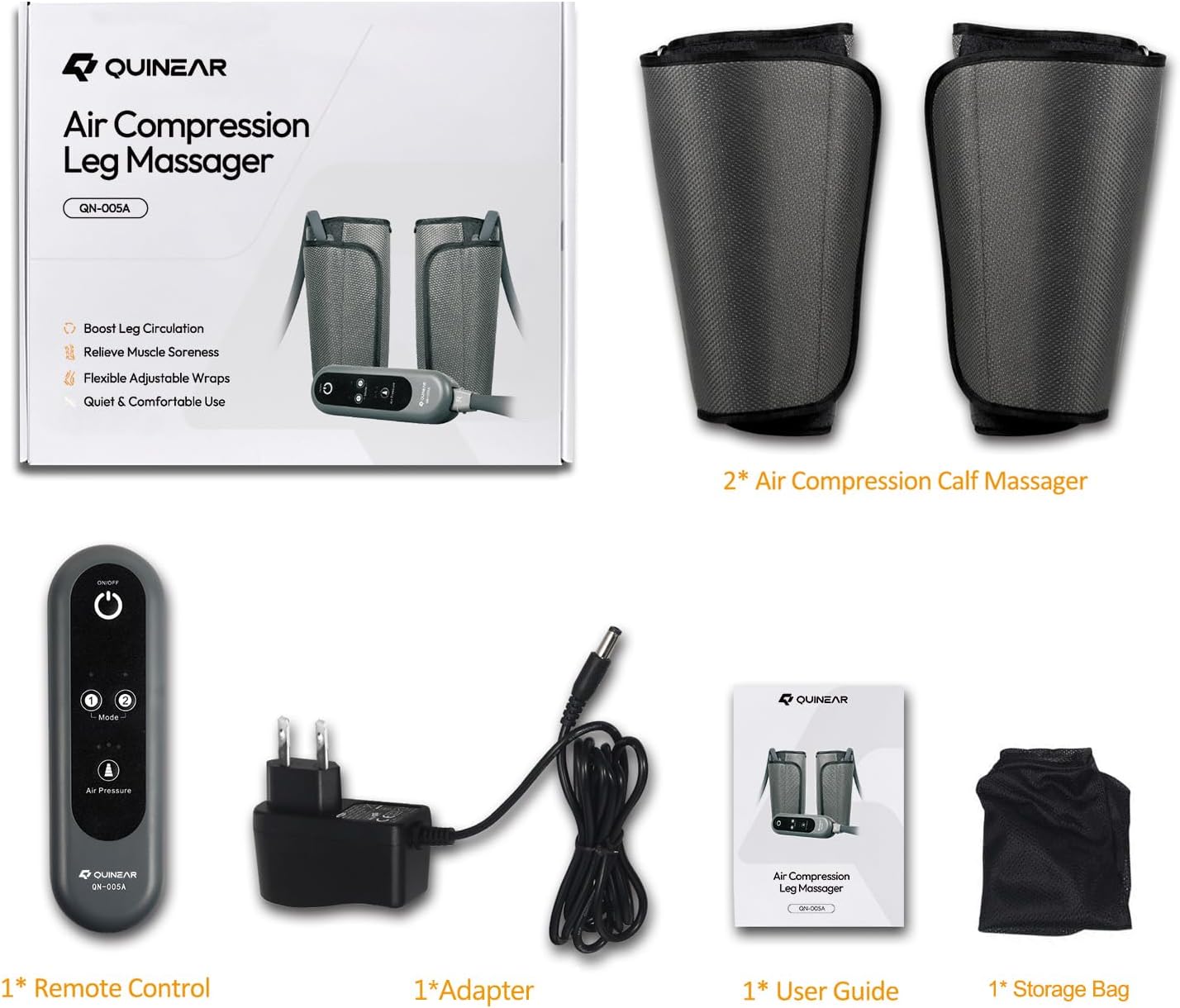 Thumbnail 6 de QUINEAR Air Compression Leg Massager: Deep Calf Circulation & Pain Relief