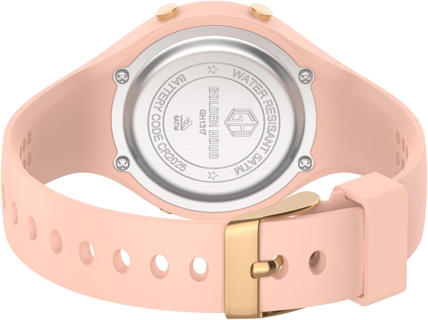 Detalle 2 de GOLDEN HOUR Digital Uhr Damen – 5ATM wasserdichter Sport-Chronograph mit Silikonarmband
