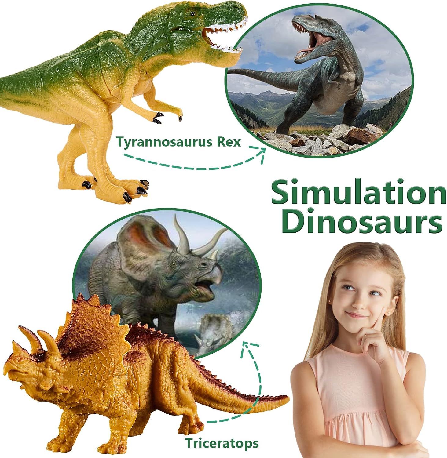 Thumbnail 3 de HERSITY Dinosaur Toys 12 PCS 6–7 inch set