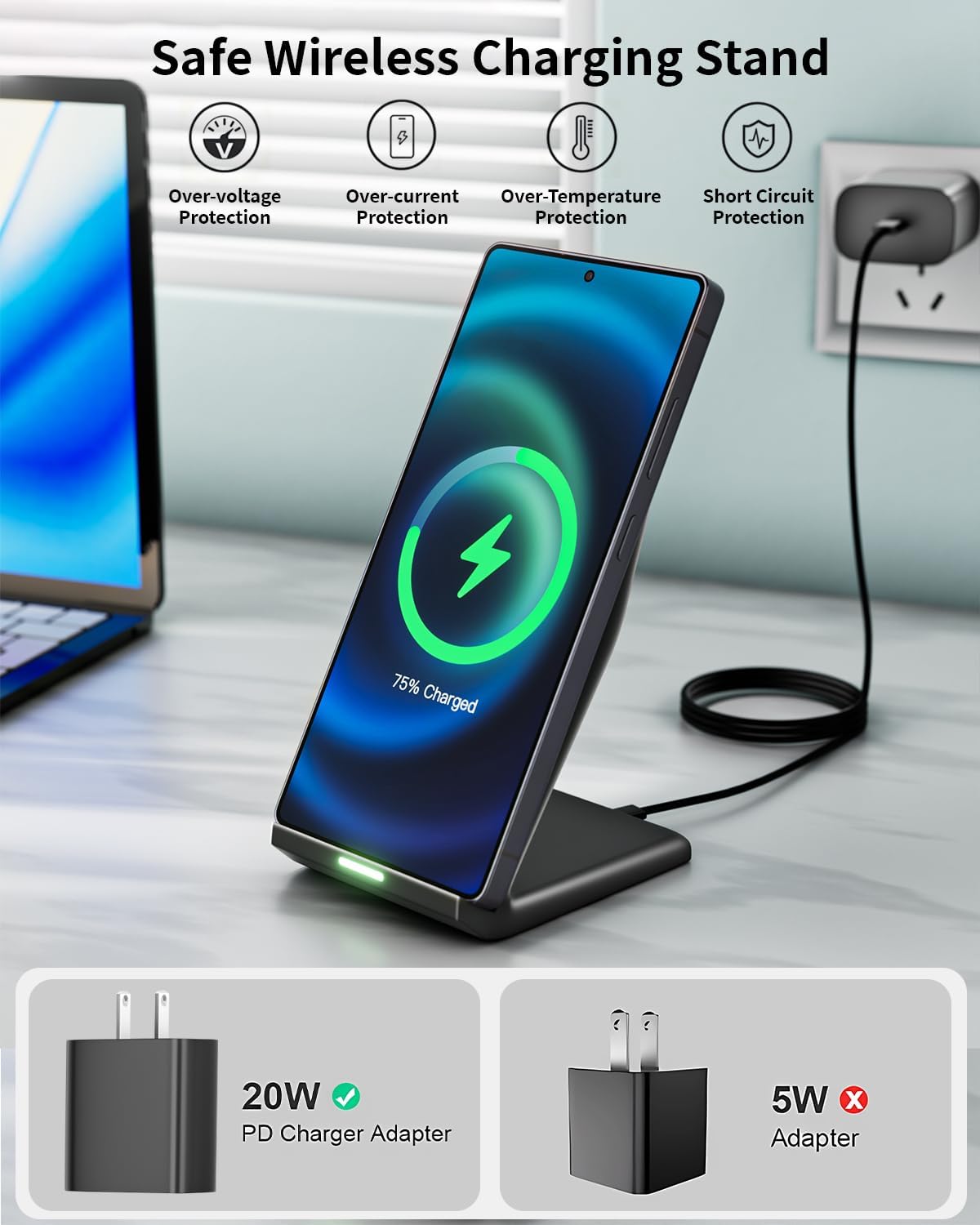 Thumbnail 3 de Wireless Charger Stand 15W Fast Charging