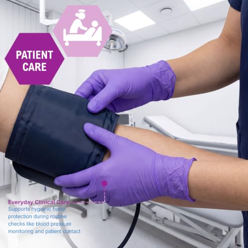 Detalle de MedPride Powder-Free Nitrile Exam Gloves, Iris Blue, Medium (Box/100)