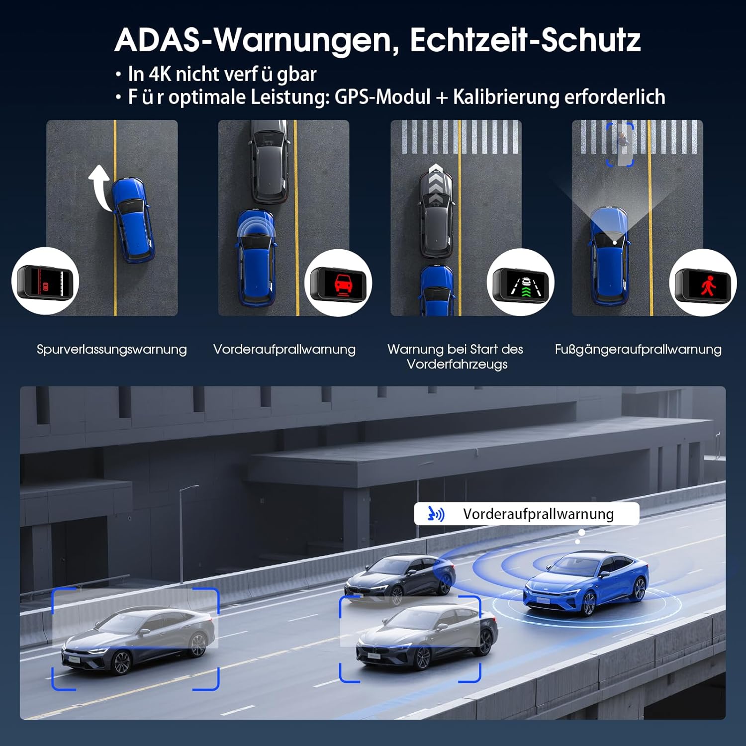 Thumbnail 4 de Avylet Dashcam 4K/2.5K+1080P mit ADAS
