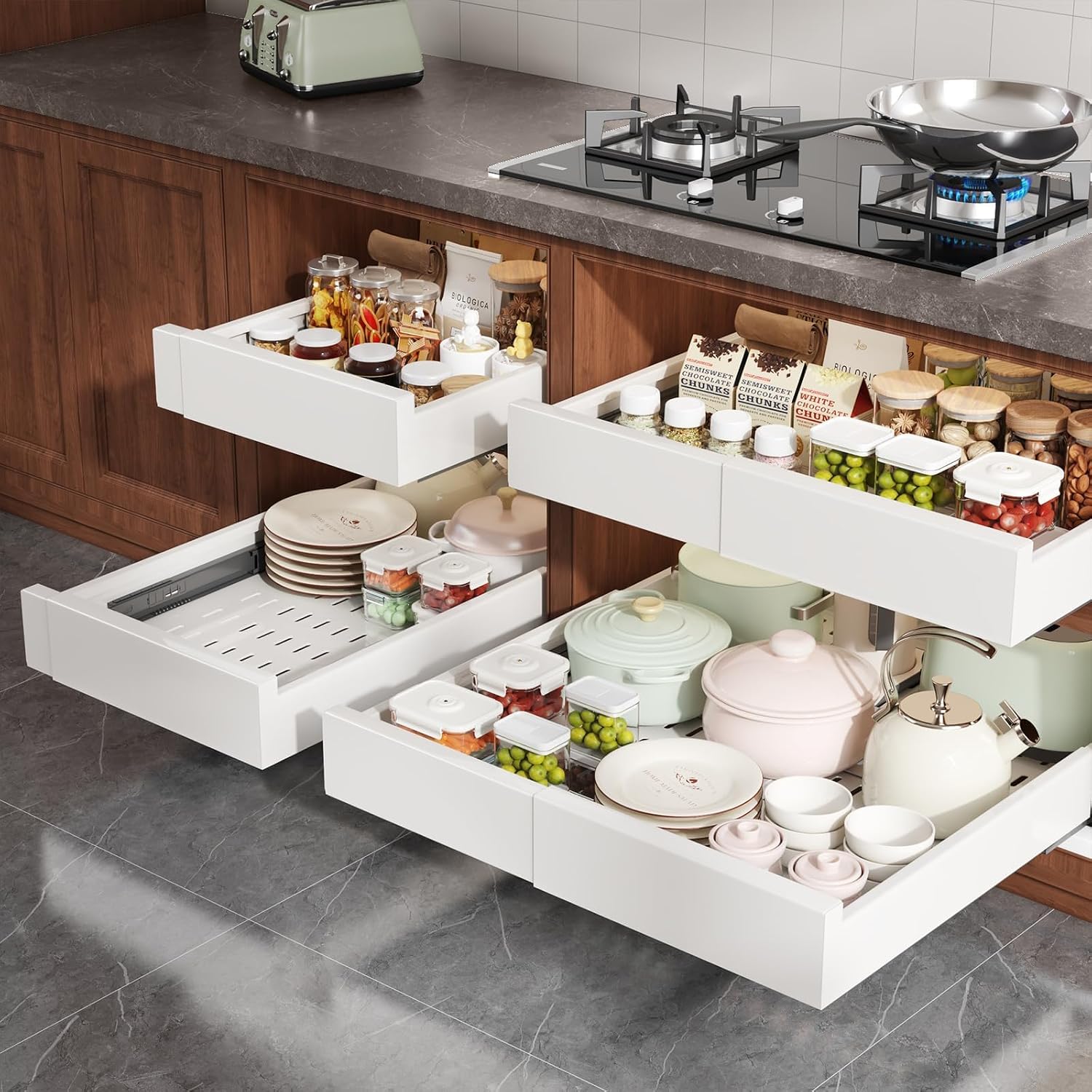 Thumbnail 6 de Seinloes 2 Pack Pull Out Cabinet Organizer