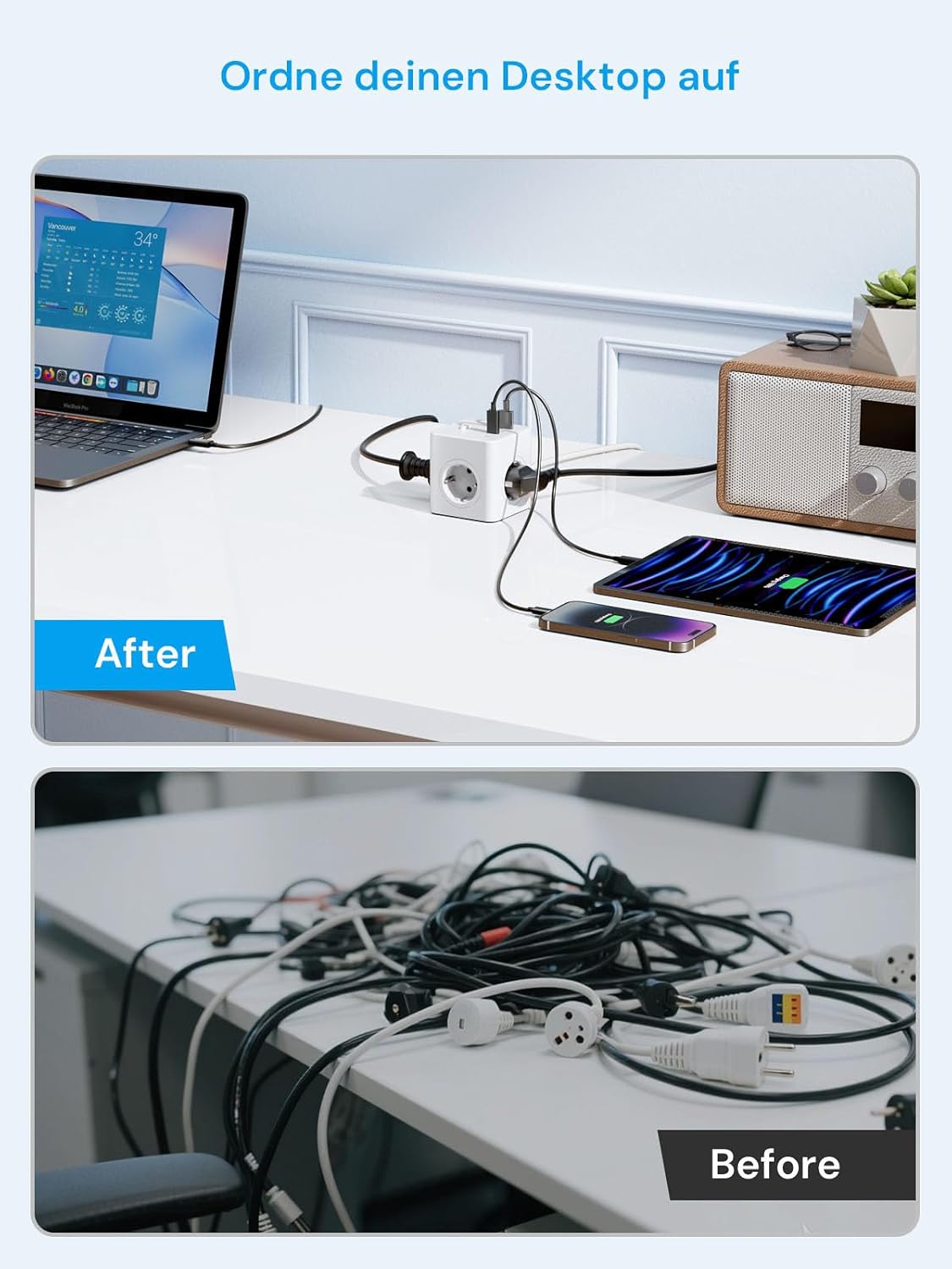 Thumbnail 4 de Power Cube Steckdosenwürfel 8‑in‑1 mit USB