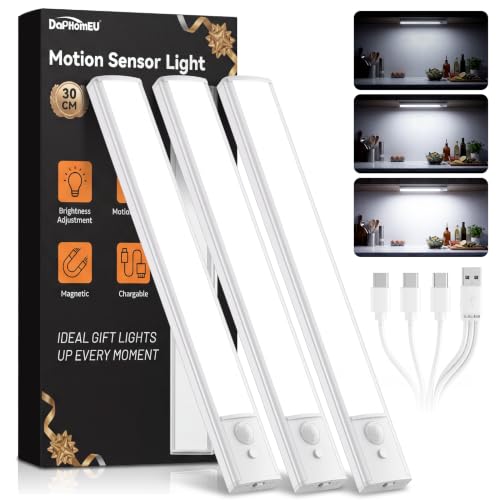Detalle de daphomeu 30cm Rechargeable Under-Cabinet Lights, 3-Pack with Motion Sensor