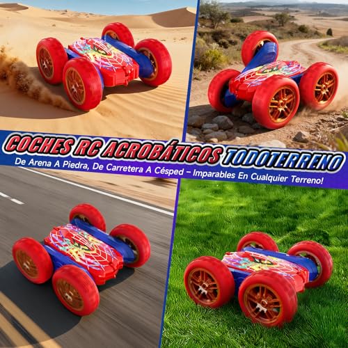 Detalle 2 de Coche Teledirigido 360° 4x4 Monster Truck Mirthigig – Luz y Acrobacias para Niños 4–12 años