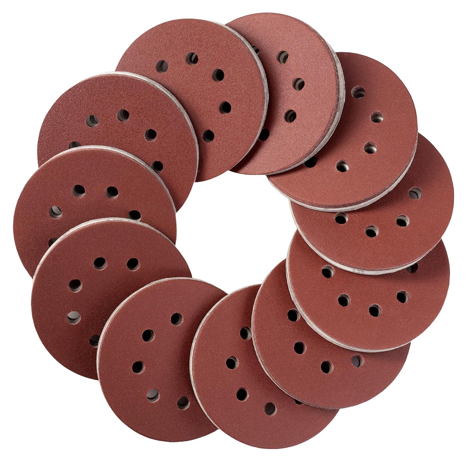 Detalle de Selead 120 Stück Schleifpapier 125 mm Klett Profi (8-Loch) Körnung P40–600 für Exzenterschleifer