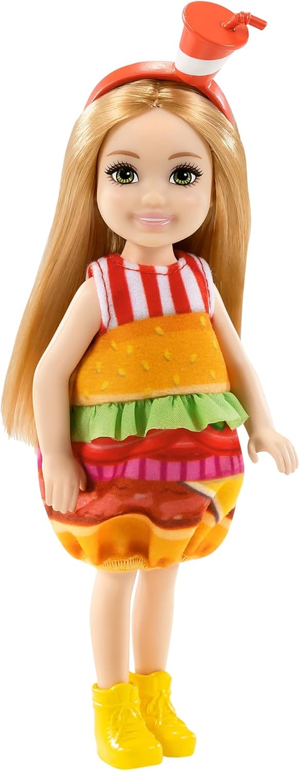 Detalle 2 de Mattel Barbie Club Chelsea: Burger Dress-Up Costume Doll con Animale