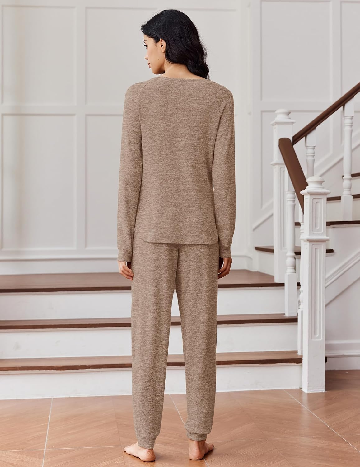 Thumbnail 3 de Ekouaer EYS005548 Women’s Two-Piece Pajama Set, Long Sleeve, Crew Neck