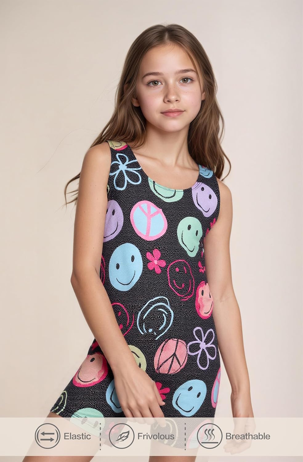 Detalle de Tstiti Girls’ Sparkly Gymnastics Leotards, 2-Pack with Matching Hair Scrunchies