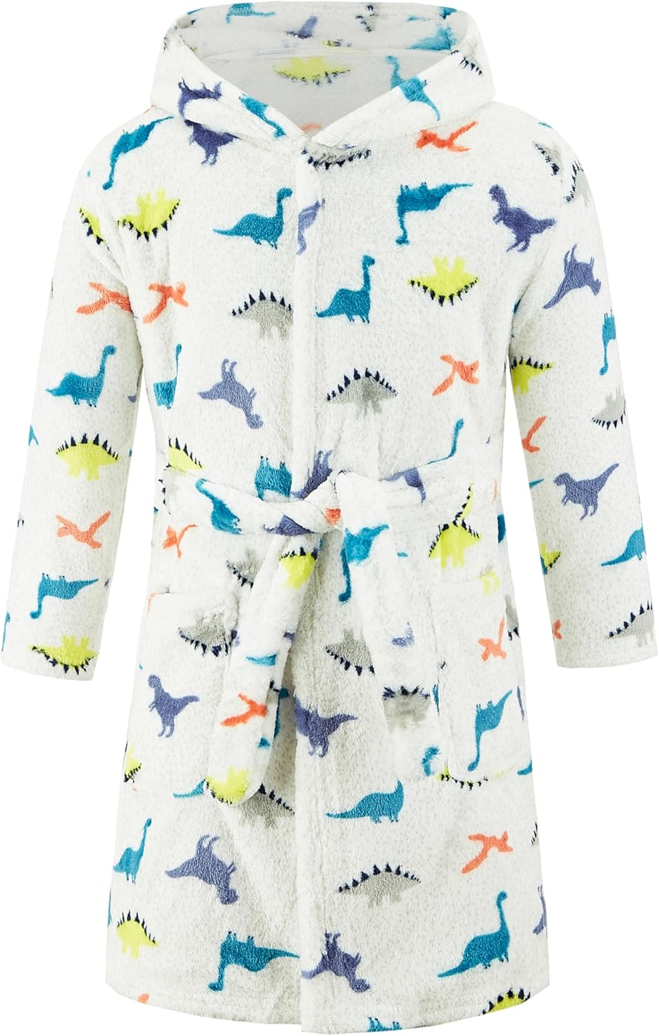 Thumbnail 6 de JZLPIN Children's Hooded Bathrobe – Soft Coral Fleece Kids Dressing Gown