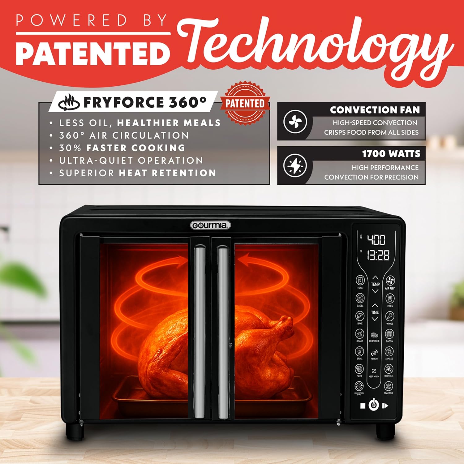 Thumbnail 2 de Gourmia French Door 25 Qt Air Fryer