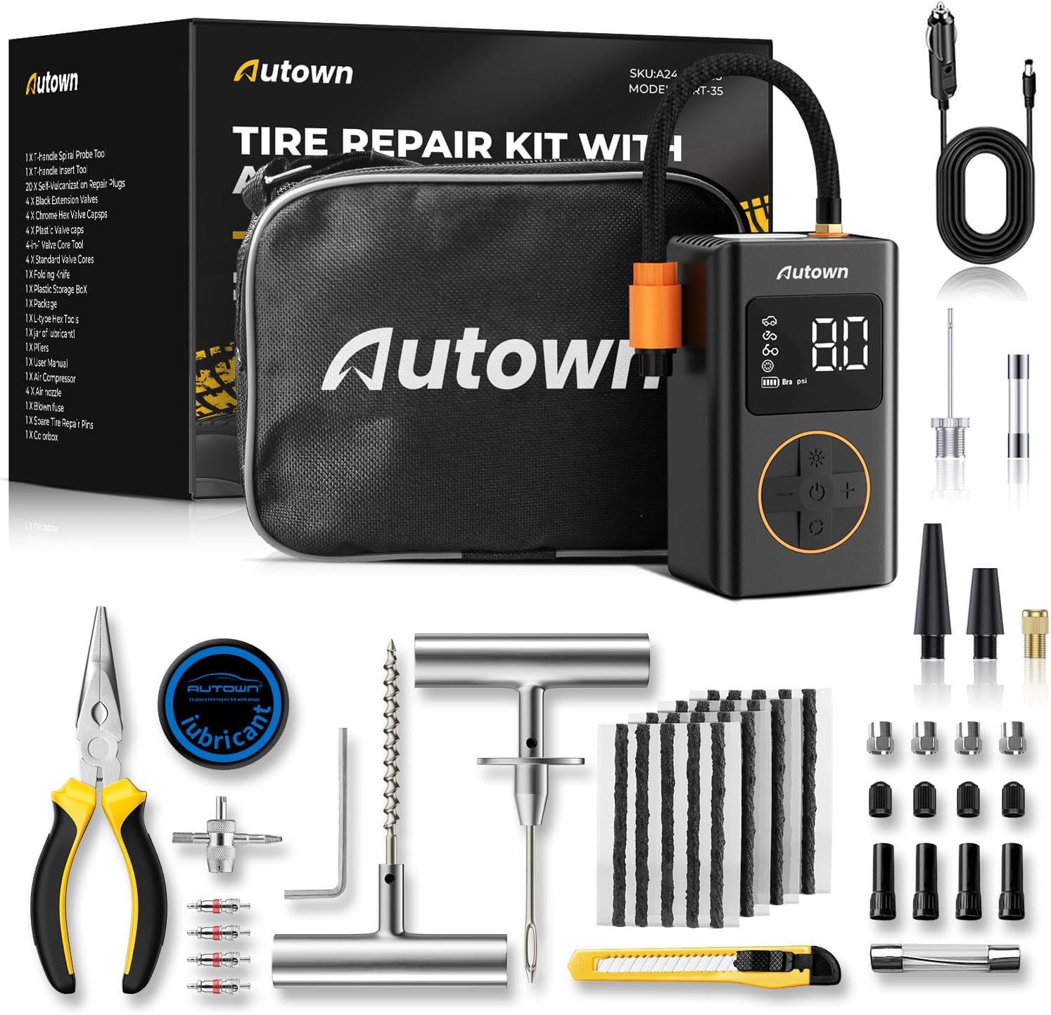 Detalle de AUTOWN 150PSI Akku Luftpumpe für Reifen