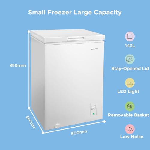 Detalle 2 de COMFEE' 143L Chest Freezer RCC146WH2UK(E): Convertible Fridge/Freezer with Quiet, Efficient Cooling