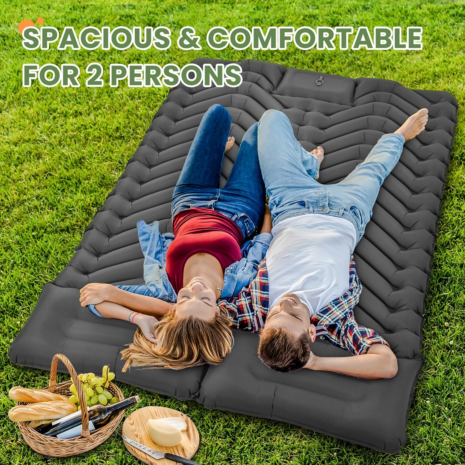 Thumbnail 5 de ROPODA Double Camping Inflatable Mattress with Built-in Foot Pump