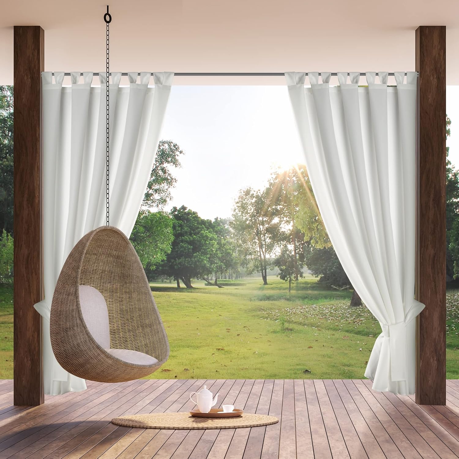 Detalle 2 de Eurofirany Garden Rideau Extérieur – zasłona zewnętrzna 155 × 240 cm, biała