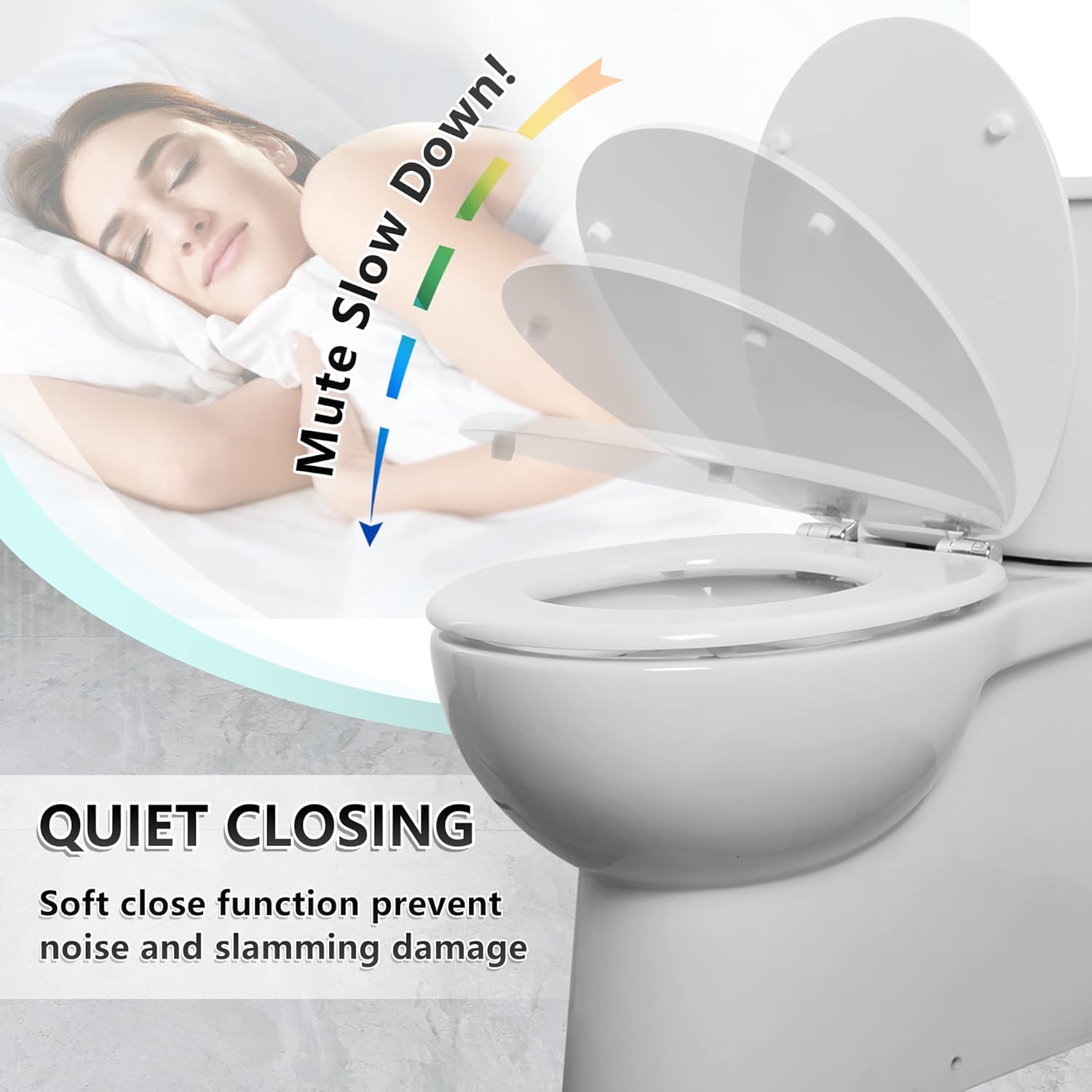 Detalle 1 de Angel Shield White Wooden Toilet Seat Antibacterial Adjustable Hinges Toilet Seat Fits Never Slips for Bathroom with Soft Close and Quick Release for Easy Clean and Assembly (Soft Close, White)
Angel Shield White Wooden Toilet Seat Antibacterial A…