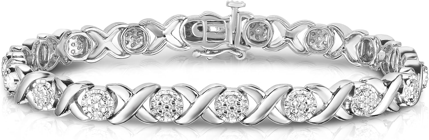 Detalle de Natalia Drake Diamond Tennis Bracelet in 925 Sterling Silver