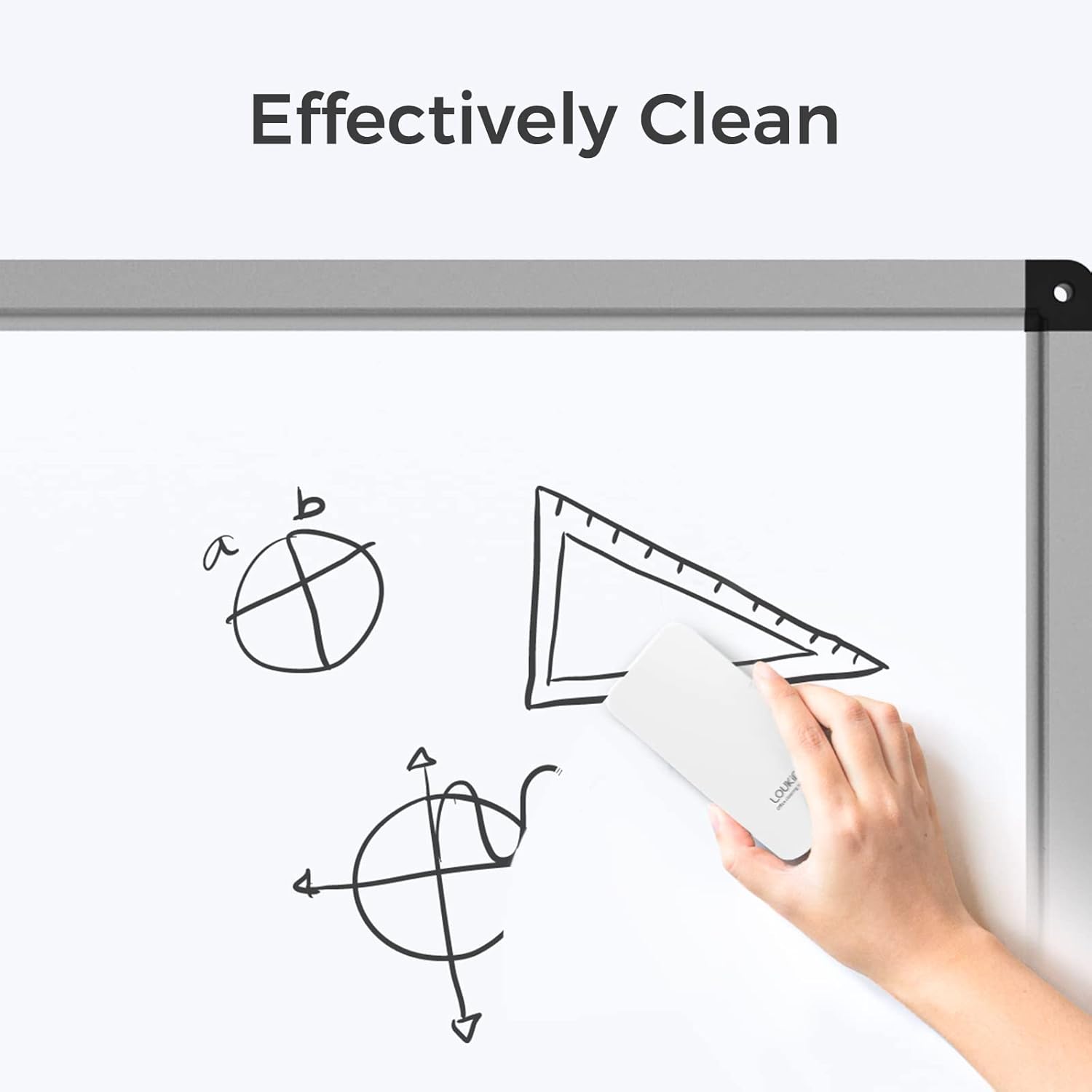 Thumbnail 1 de Loukin Magnetic Dry Erase Eraser with Glass Board Cleaning Kit (White)