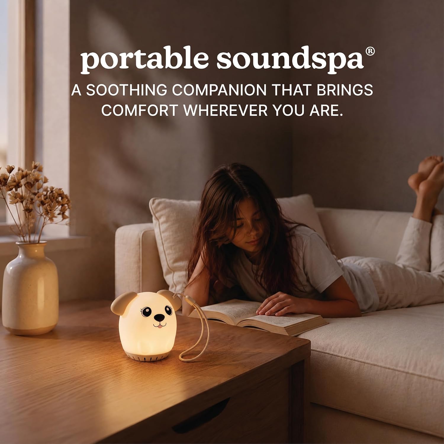 Detalle de Homedics SS-1100 Portable Sound Machine, Dog Design, 20 Sounds, 9-Color Light