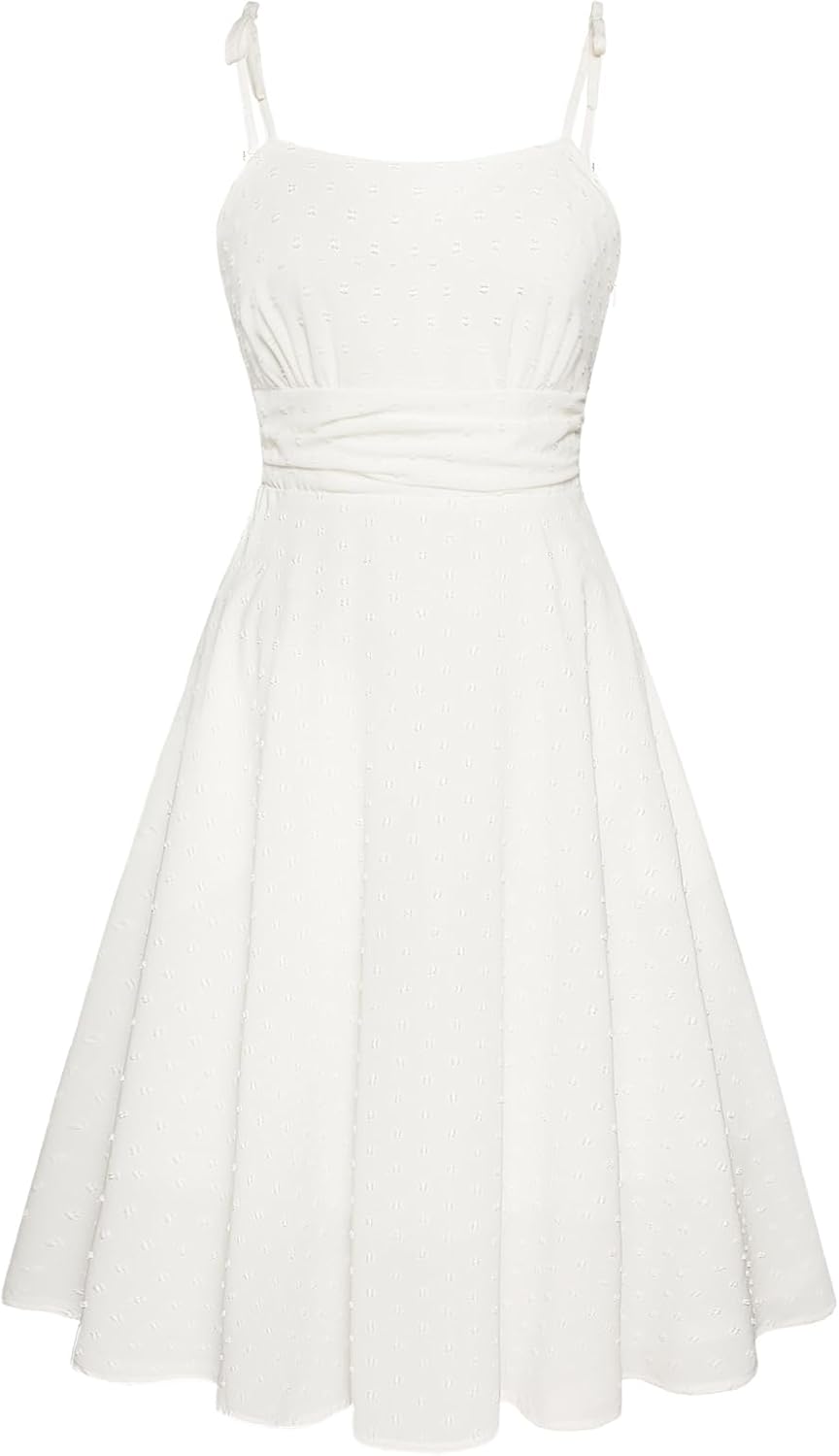 Thumbnail 6 de Belle Poque Robe Vintage pour femmes - Robe midi à bretelles spaghetti, style A-line