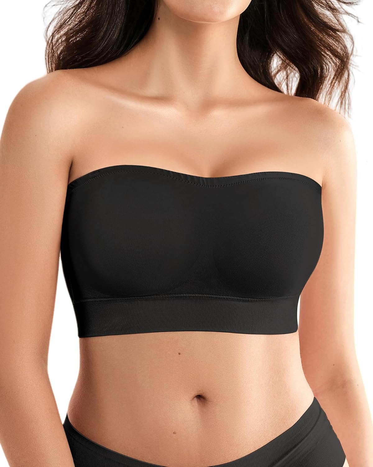 Thumbnail 6 de Trägerloser BH Damen ohne Bügel 2026 – Nahtloser Push-Up Bandeau-BH, rutschfest mit Silikon, abnehmbarere Polsterung